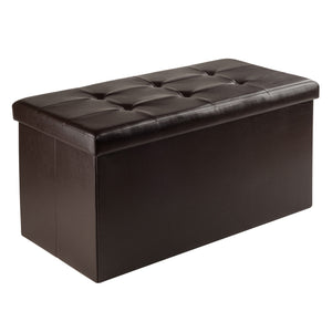 Winsome Wood Ashford Rectangular Storage Ottoman - Versatile Espresso Seat With Hidden Storage For Any Room Espresso Polyurethane 92627-winsome-wood