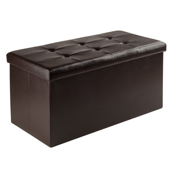 Winsome Wood Ashford Rectangular Storage Ottoman - Versatile Espresso Seat With Hidden Storage For Any Room Espresso Polyurethane 92627-winsome-wood