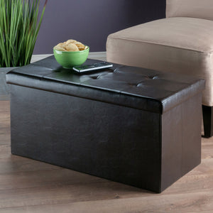 Winsome Wood Ashford Rectangular Storage Ottoman - Versatile Espresso Seat With Hidden Storage For Any Room Espresso Polyurethane 92627-winsome-wood