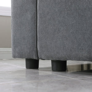 English Elm Modular Chenille Grey Sectional Sofa Set - Flexible 6-Piece Design For Modern Living Spaces & Comfort W1123S00014