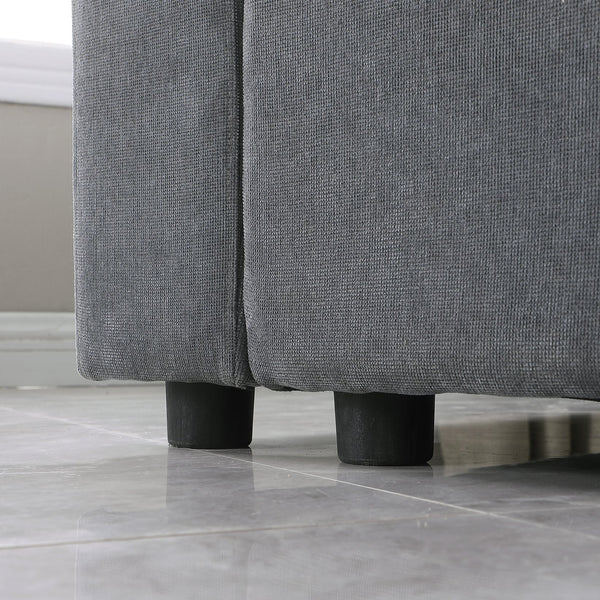 English Elm Modular Chenille Grey Sectional Sofa Set - Flexible 6-Piece Design For Modern Living Spaces & Comfort W1123S00014