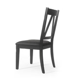 Christopher Knight Home® - Noble House - Fairgreens Farmhouse Upholstered Wood Dining Chairs, Black - Set Of 2