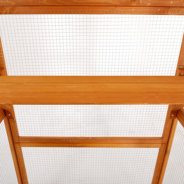 English Elm 70" Outdoor Cat Catio Spruce Wood Weatherproof Enclosure with 4 Tiers and Mesh Run W2181P356201