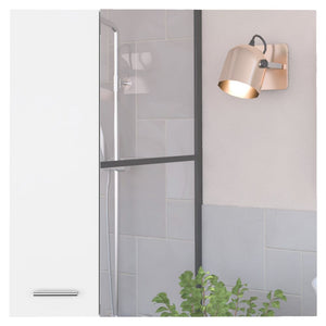 English Elm Medicine Double Door Cabinet with Mirror and External Shelf for Bathroom Storage, Sleek Durable Design White 28.74 L x 22.04 W x 5.51 H B097133011