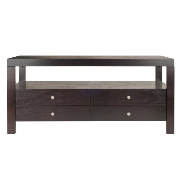 Winsome Wood Copenhagen Coffee Table, Espresso - Scandinavian Design With Storage Drawers And Open Shelf Space Espresso Solid ,Composite Wood 92643-winsome-wood