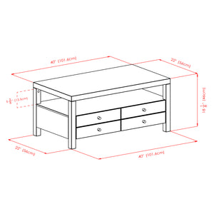 Winsome Wood Copenhagen Coffee Table, Espresso - Scandinavian Design With Storage Drawers And Open Shelf Space Espresso Solid ,Composite Wood 92643-winsome-wood