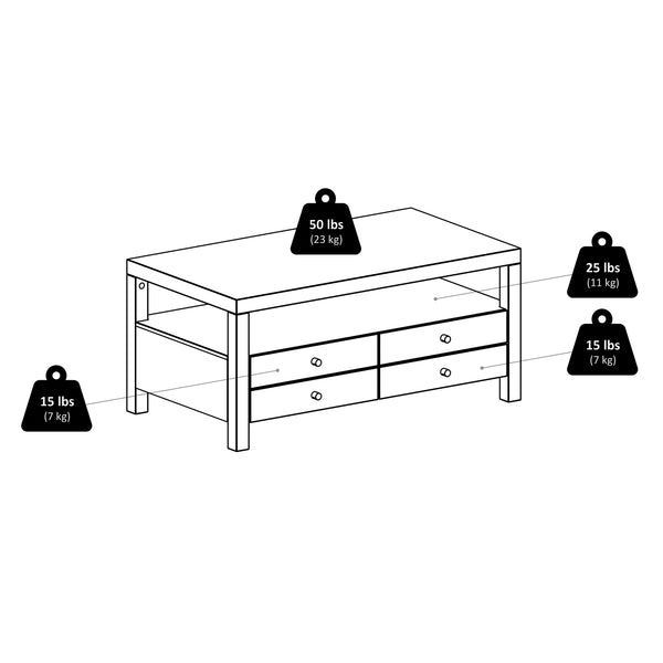 Winsome Wood Copenhagen Coffee Table, Espresso - Scandinavian Design With Storage Drawers And Open Shelf Space Espresso Solid ,Composite Wood 92643-winsome-wood