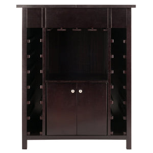 Winsome Wood Yukon Wine Cabinet With Expandable Top, Elegant Espresso Finish, 14-bottle Capacity & Hidden Storage Espresso Solid ,Composite Wood 92655-winsome-wood