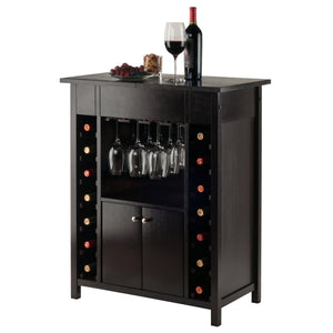 Winsome Wood Yukon Wine Cabinet With Expandable Top, Elegant Espresso Finish, 14-bottle Capacity & Hidden Storage Espresso Solid ,Composite Wood 92655-winsome-wood