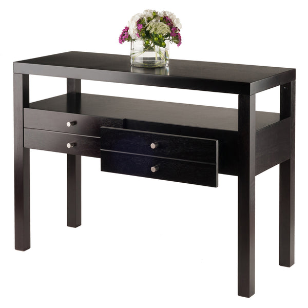 Winsome Wood Copenhagen Console Table - Elegant Scandinavian Design In Espresso With Storage & Style For Any Room Espresso Solid ,Composite Wood 92656-winsome-wood
