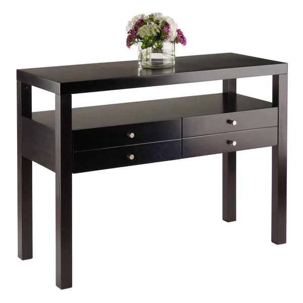 Winsome Wood Copenhagen Console Table - Elegant Scandinavian Design In Espresso With Storage & Style For Any Room Espresso Solid ,Composite Wood 92656-winsome-wood