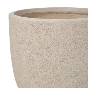 English Elm U_style Mgo Concrete Look Round Planters Set of 3 Lightweight Stackable Outdoor Pots Beige+Yellow N711P406670E