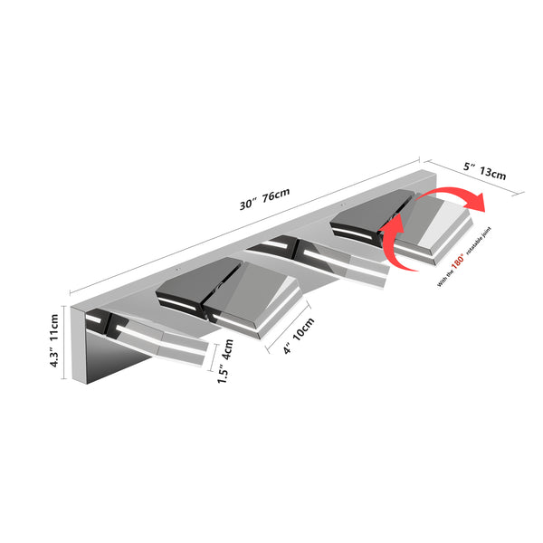 English Elm Modern Chrome Led Vanity Light - 4-Light Wall Sconce For Effortless Elegance In Bathrooms & More W2312P374920