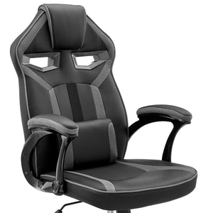 English Elm Aspect Racing Style Gaming Chair Faux Leather Mesh High Back with Lumbar Pillow B2736P464851