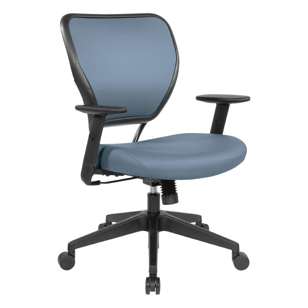 OSP Home Furnishings Silver Ion Antimicrobial Ergonomic Office Chair with Lumbar Support and Adjustable Arms Blue 5500D-R105