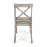 Christopher Knight Home® - Noble House - Roshan Farmhouse Light Grey Finish Acacia Wood Dining Chairs