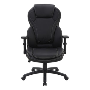 OSP Home Furnishings Exec High Back Bonded Leather Office Chair with Lumbar Support and Flip Arm Rests EC91150-EC3