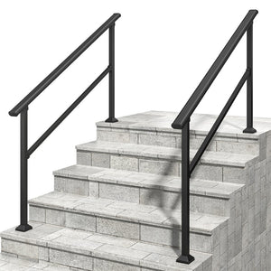English Elm Hand Rails Outdoor Wrought Iron Powder Coated 2 Pack Adjustable Porch Step Safety Grip T3210P298174