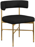 Rivage Black Durable Linen Textured Fabric Dining Chair 926Black-C Meridian Furniture