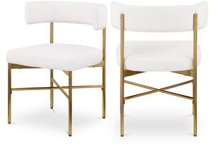 Rivage Cream Durable Linen Textured Fabric Dining Chair 926Cream-C Meridian Furniture