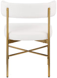 Rivage Cream Durable Linen Textured Fabric Dining Chair 926Cream-C Meridian Furniture