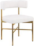 Rivage Cream Durable Linen Textured Fabric Dining Chair 926Cream-C Meridian Furniture