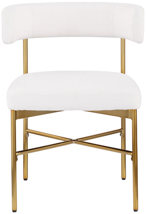 Rivage Cream Durable Linen Textured Fabric Dining Chair 926Cream-C Meridian Furniture