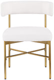 Rivage Cream Durable Linen Textured Fabric Dining Chair 926Cream-C Meridian Furniture