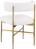 Rivage Cream Durable Linen Textured Fabric Dining Chair 926Cream-C Meridian Furniture