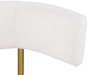 Rivage Cream Durable Linen Textured Fabric Dining Chair 926Cream-C Meridian Furniture