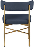 Rivage Deep Navy Durable Linen Textured Fabric Dining Chair 926Navy-C Meridian Furniture