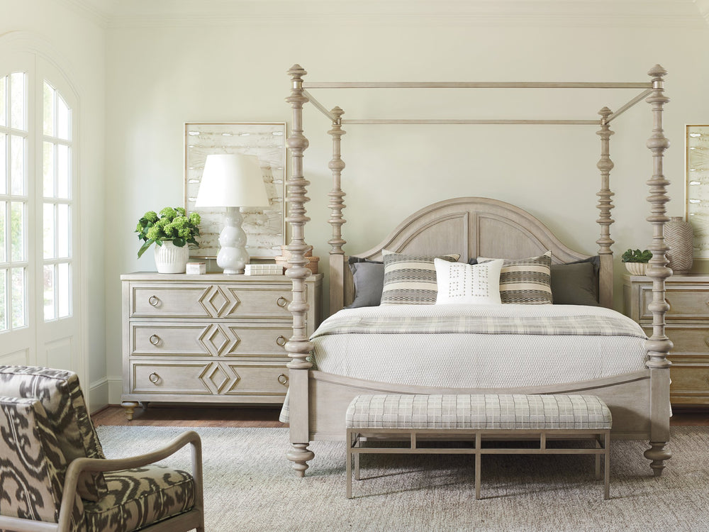 Lexington Barclay Butera Heathercliff Poster Bed - Elegant King Canopy Design With Turned Posts For Sophisticated Bedrooms Dune  926-174c