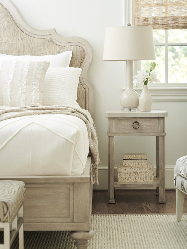 Lexington Barclay Butera Escondido Night Table - Stylish Cast Concrete Design With Drawer & Shelf For Elegant Living Spaces Dune  926-622