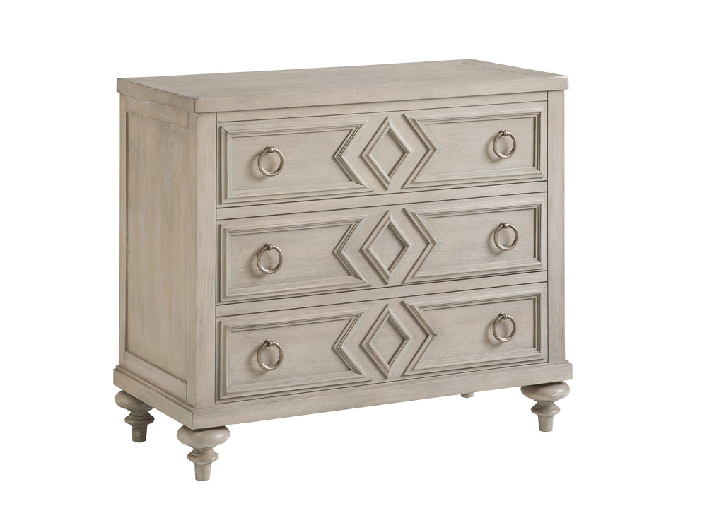 Lexington Barclay Butera Costera Bachelor's Chest – Stylish 42-inch Storage Solution With Diamond Design And Elegant Bun Feet Dune  926-624