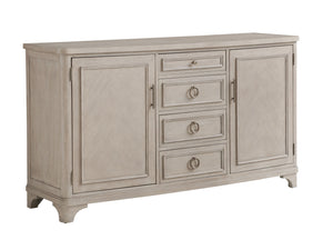 Lexington Barclay Butera Broad Beach Buffet - Elegant Herringbone Design With Adjustable Shelves And Felt-lined Drawers Dune  926-852
