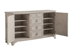 Lexington Barclay Butera Broad Beach Buffet - Elegant Herringbone Design With Adjustable Shelves And Felt-lined Drawers Dune  926-852