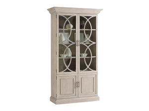 Lexington Barclay Butera El Matador Curio - Elegant Metal Fretwork, Adjustable Glass Shelves, And Led Touch Lighting Design Dune  926-864