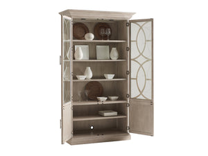 Lexington Barclay Butera El Matador Curio - Elegant Metal Fretwork, Adjustable Glass Shelves, And Led Touch Lighting Design Dune  926-864