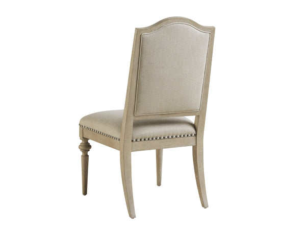 Lexington Barclay Butera Aidan Upholstered Side Chair - Coastal Elegance With Natural Linen, Smoked Nickel Trim And Graceful Design Dune  926-880-01