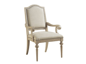 Lexington Barclay Butera Aidan Upholstered Arm Chair - Casual Elegance With Natural Linen, Smoked Nickel Trim & Graceful Design Dune  926-881-01