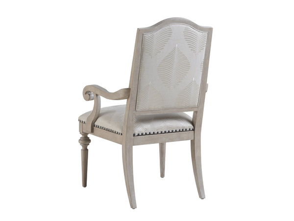 Lexington Barclay Butera Aidan Upholstered Arm Chair - Casual Elegance With Natural Linen, Smoked Nickel Trim & Graceful Design Dune  926-881-40