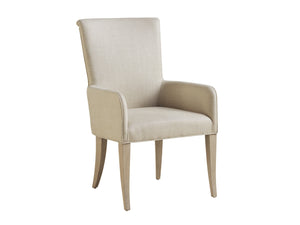 Lexington Barclay Butera Serra Upholstered Arm Chair - Elegant Design With Flared Saber Legs, Natural Linen Comfort, Chic Style Dune  926-883-01