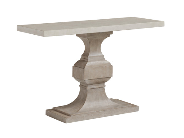 Lexington Barclay Butera Tivoli Console - Elegant Design With Cast Concrete Top And Contemporary Pedestal Base For Stylish Living Dune  926-967c