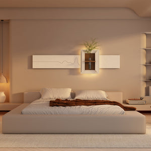 English Elm Adjustable 3D Led Sandstone Wall Decor With Faux Plants & Remote Control - Perfect For Modern Spaces W2700P313031