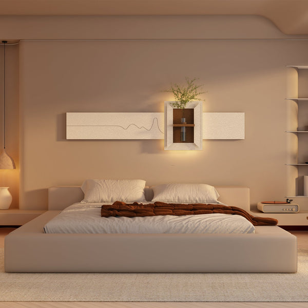 English Elm Adjustable 3D Led Sandstone Wall Decor With Faux Plants & Remote Control - Perfect For Modern Spaces W2700P313031