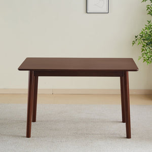 English Elm 47-inch Walnut Solid Wood Dining Table for Small Spaces Seats 4 Rustic Modern Kitchen Table, Easy Assemble W2720P204047