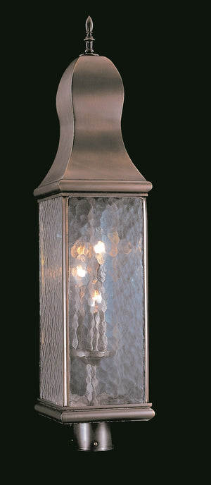 Framburg 3-light Elegant Post Mount Lantern - Unique Design, Solid Brass Construction, Made In The Usa Mahogany Bronze Metal 9270 Mb