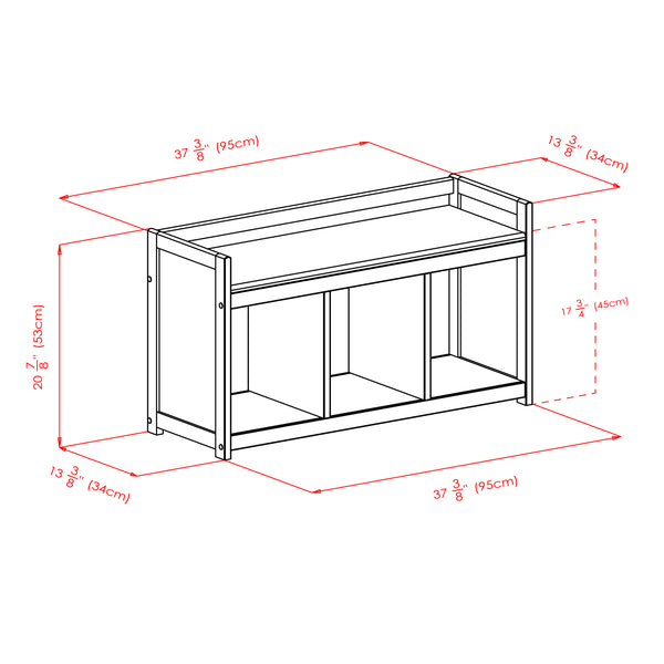 Winsome Wood Addison 4-piece Storage Bench Set With 3 Foldable Baskets – Stylish Espresso & Beige Organizer Espresso ,Beige Solid ,Composite Wood ,Fabric 92701-winsome-wood