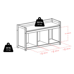 Winsome Wood Addison 4-piece Storage Bench Set With 3 Foldable Baskets – Stylish Espresso & Beige Organizer Espresso ,Beige Solid ,Composite Wood ,Fabric 92701-winsome-wood