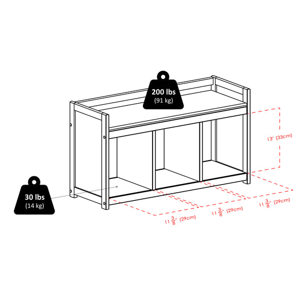 Winsome Wood Addison 4-piece Storage Bench Set With 3 Foldable Baskets – Stylish Espresso & Beige Organizer Espresso ,Beige Solid ,Composite Wood ,Fabric 92701-winsome-wood